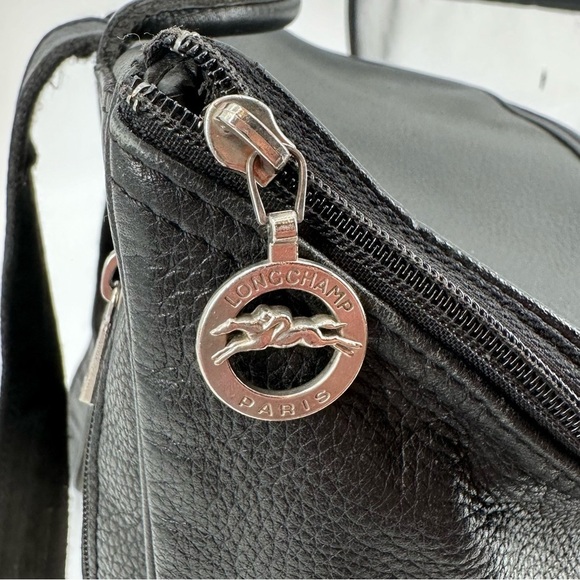 Longchamp Black Leather Le Foulonné Backpack Bag - Picture 4 of 11